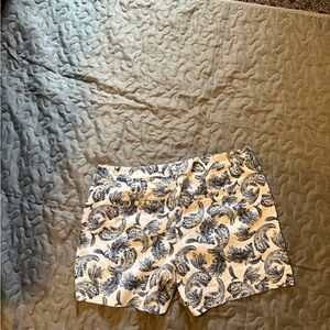 White House Black Market Black and White Floral High Waist Shorts